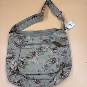 Faded Glory Floral Canvas Crossbody Shoulder Bag | Sage Green | NWT | Walmart